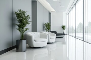 Modern Business Lounge with Elegant Furniture and Minimalist Design