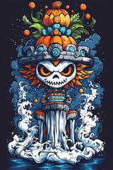 Pumpkin Skull Guardian of the Waves