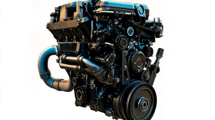Car engine isolated on a white background.