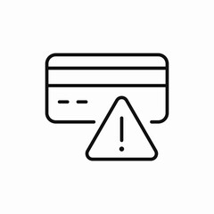 exclamation mark bank card icon sign vector