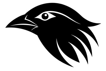 bird head shape silhouette vector on white background