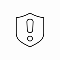 exclamation mark shield icon sign vector