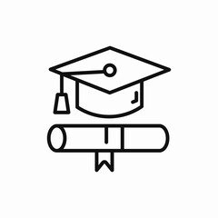 student hat graduate diploma icon sign vector