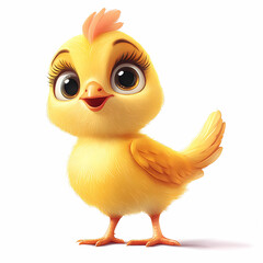 little cartoon chicken isolated
