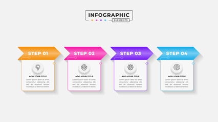 Vector 4 steps business process infographic design template