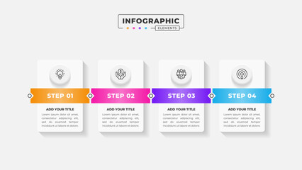 Vector 4 steps business process infographic design template