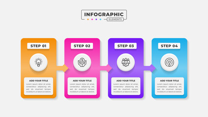 Vector 4 steps business process infographic design template