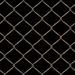Fototapeta premium metal fence on black background