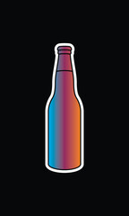 A bottle of sparkling water. Original vector illustration in vintage style.