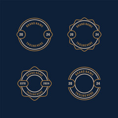 logo badge design template with the text editable for clothing, sport and apparel