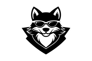 black and white cat logo icon silhouette 