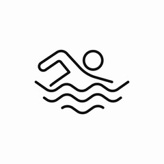 swimming beach icon sign vector