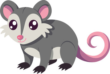 Obraz premium cute cartoon opossum