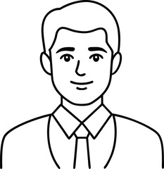 young business person line art