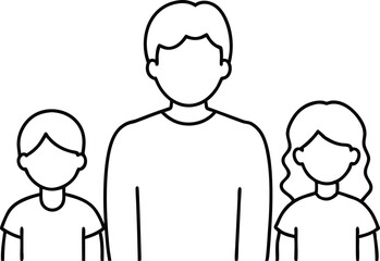 Fototapeta premium Loving Adventures Child and Parent Vector Art for Kids Coloring 
