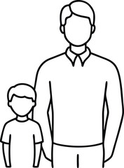 Heartwarming Father and Child Vector Art for Family Coloring Fun

