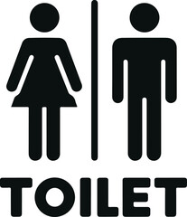 Monochrome Cosmonaut Men And Women Restroom Logo Icon For Emblems, Badges And Levels Vector Illustration