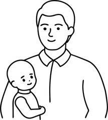 Father and Child Bonding Vector Illustration for Heartwarming Moments
