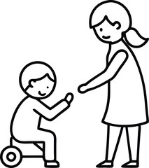 Children with Disabilities Support Vector Illustration for Awareness

