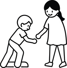 Helping Kids with Disabilities Vector Art for Positive Inclusion
