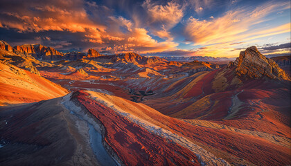 Valley of Fire, Sunset, Road in a desert, Nevada, Desert 