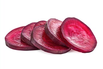 Beetroot slices isolated on white background.