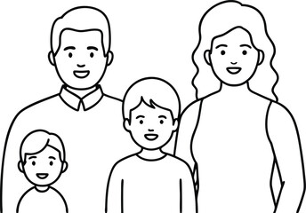 Loving Nuclear Family Vector Design for Children's Books
