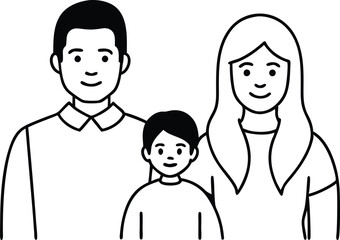 Heartwarming Asian Family Vector Art Celebrating Tradition and Unity
