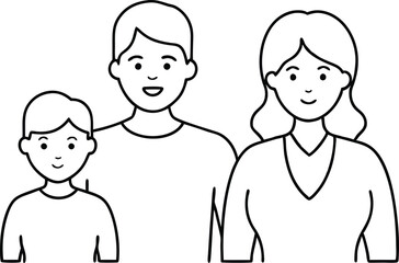 Loving Family Parents and Child Vector Art for Heartwarming Scenes
