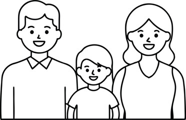 Family Bonding Parents with Child Vector Illustration for Joyful Moments
