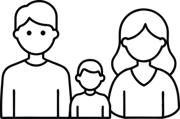 Child Surrounded by Family Vector Art for Heartwarming Coloring
