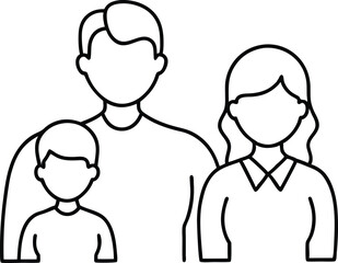 Family Bonding with Child Vector Illustration for Coloring Adventures
