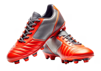 Football boots on transparent background.