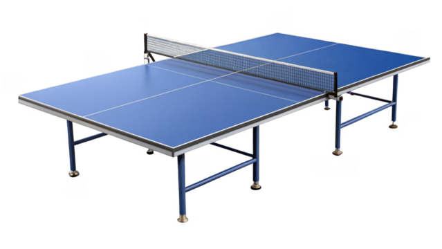 Ping pong table on transparent background.