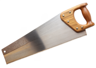 Woodworking Hand Saw on transparent background.