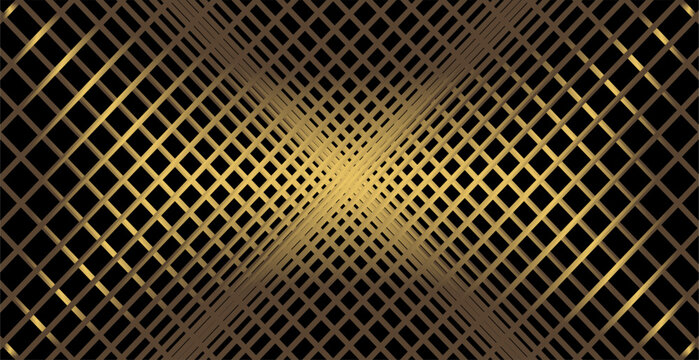 composition of diagonal lines and planes in gold isolated on a black background, as visual design inspiration