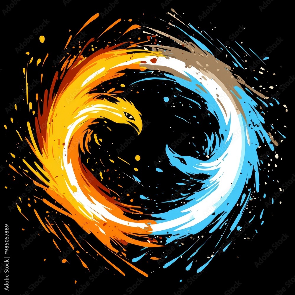 Poster Fire and Ice Abstract Design