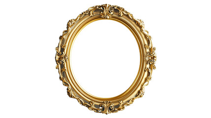 Antique gold picture frame with ornate design, perfect for vintage art or photos, showcasing an elegant wooden border