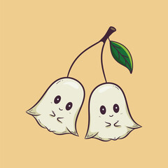 Hand draw cute ghost halloween