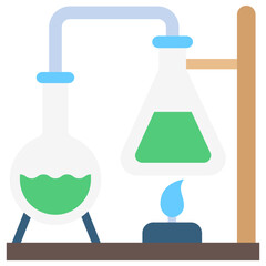 Distillation multi color icon, use for UI, UX, app and web development, digital or print. for industry, education, science.