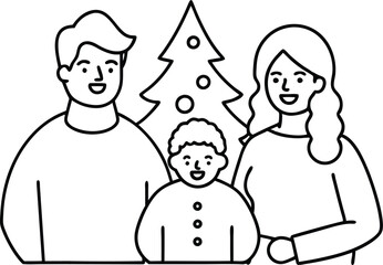 Vector Illustration of Family Christmas Celebration Joy and Togetherness
