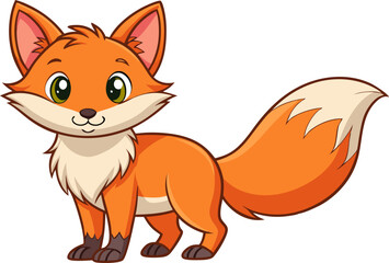 Obraz premium cute cartoon red fox