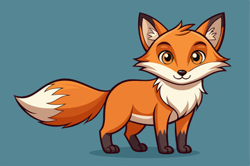 Obraz premium cute cartoon red fox