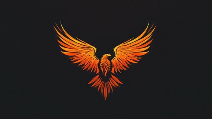 Obraz premium Illustration golden bird eagle wide wings mascot logo background wallpaper AI generated image