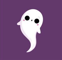 Halloween cute ghost vector illustration