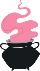 Halloween witch cauldron vector illustration 
