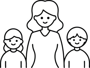Loving Child with Two Moms Heartwarming Vector Illustration for Kids
