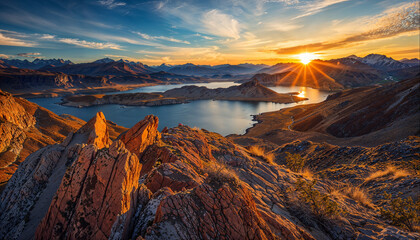 Fototapeta premium Lake Mead, Lake Mohave at Lake Mead National Recreation Area, Bullhead Nevada, Lake in a Desert