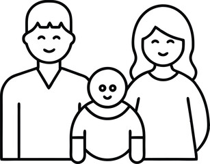 Happy Child with Parents Vector Art Family Bonding Illustration for Kids

