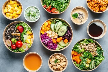 Healthy take away food and drinks in eco friendly containers.